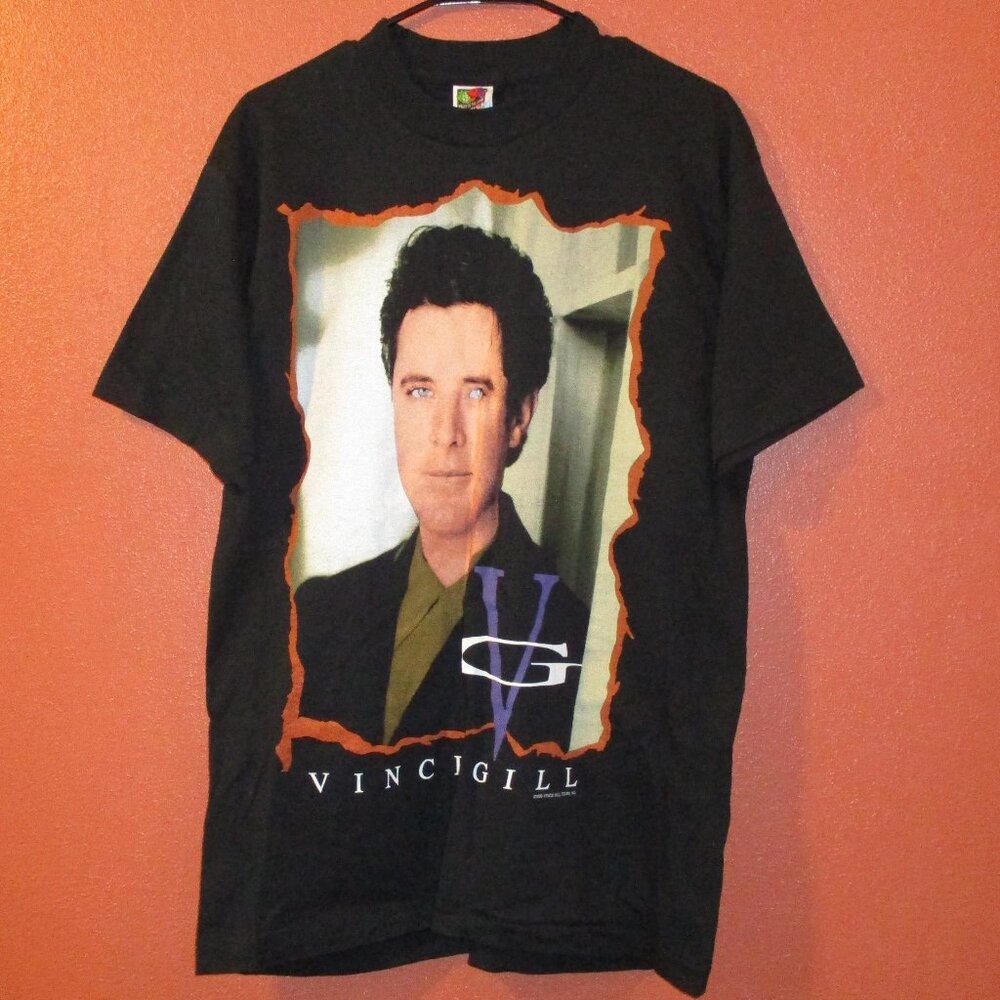 Vince Gill Shirt 1996 Country Music Woman Large Black Red Blue Concert Shirt